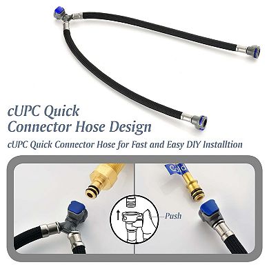 8 in Widespread Double Handle 360 Degree Swivel Bathroom Faucet with Quick Connect Hose