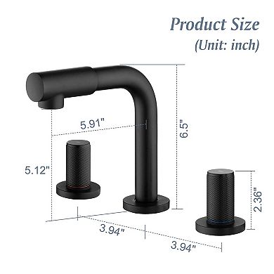 8 in Widespread Double Handle 360 Degree Swivel Bathroom Faucet with Quick Connect Hose