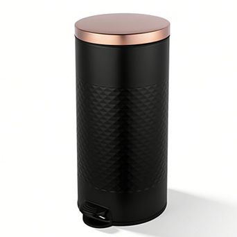 8 Gal./30 Liter Round Shape Step-on Trash Can with Diamond Body Design for Kitchen