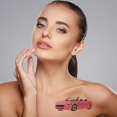 Realistic Party Styles Fake Tattoos Pink 10 Pcs