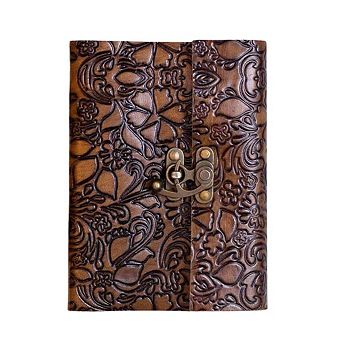 Floral Embossed Latch Journal