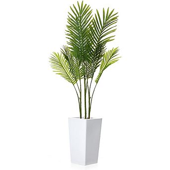 4.3FT Artificial Palm Tree with White Planter