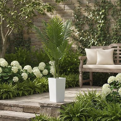4.3FT Artificial Palm Tree with White Planter