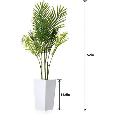 4.3FT Artificial Palm Tree with White Planter