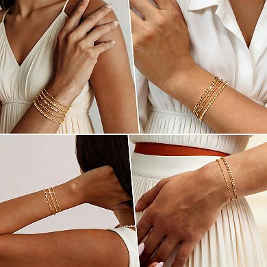5pcs Gold Stackable Bracelets, Waterproof & Ideal Gift
