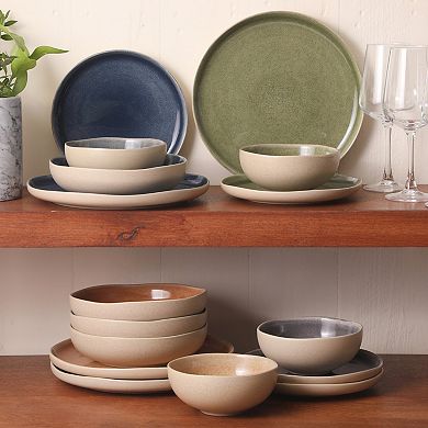 Gibson Elite Manila Bay 16pc Stoneware Dinnerware Set