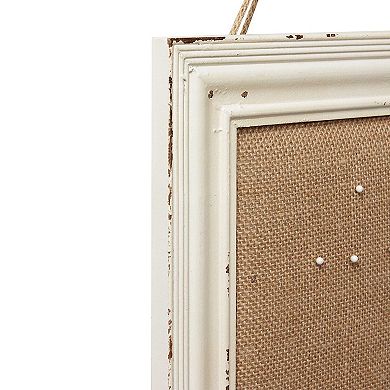 Rustic Linen Bulletin Board: 15.7x11.8" Decorative Cork Board for Home, Office, Classroom