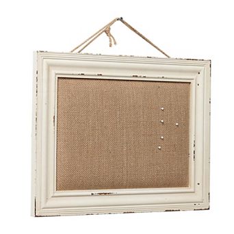 Rustic Linen Bulletin Board: 15.7x11.8" Decorative Cork Board for Home, Office, Classroom