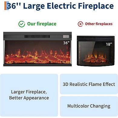 68 Inches Fireplace TV Stand
