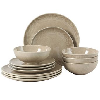 Gibson Elite Sandy Pines 12 pc Reactive Glaze Dinnerware Set