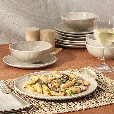 Gibson Elite Sandy Pines 12pc Reactive Glaze Dinnerware Set