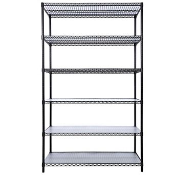 6 tier NSF Wire Shelving Unit 48 x 20 x 84 in Heavy Duty Metal Storage Rack with Wheels 6000 lbs