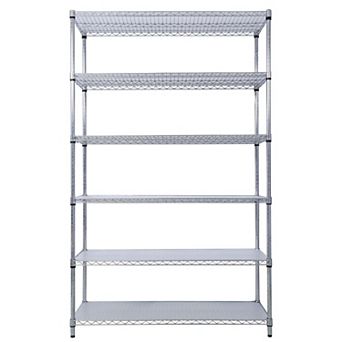 6 tier NSF Wire Shelving Unit 48 x 20 x 84 in Heavy Duty Metal Storage Rack with Wheels 6000 lbs