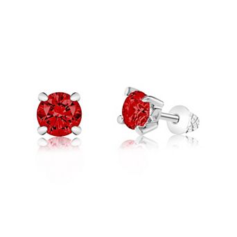 Girls January Birthstone Earrings - Hypoallergenic Kids Earrings with Surgical Titanium Screwbacks