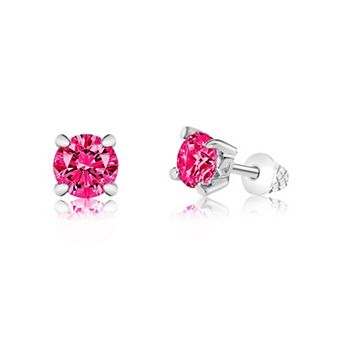 Girls July Birthstone Earrings - Hypoallergenic Kids Earrings with Surgical Titanium Screwbacks