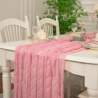 Cheesecloth Table Runner Rustic Gauze Soft Sheer Fabric