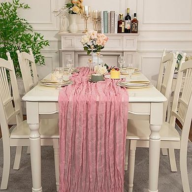 Cheesecloth Table Runner Rustic Gauze Soft Sheer Fabric