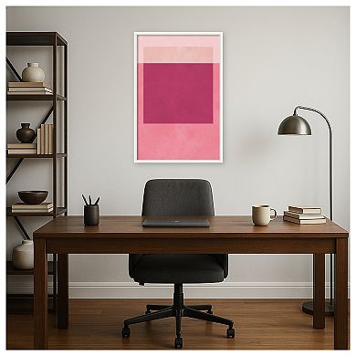 Amanti Art Framed Fabric Pinboard, Overlapping geometry 12 Printed Bulletin Board