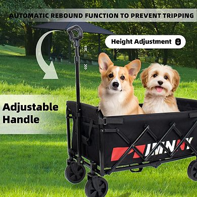 Collapsible Wagon, 360lbs Capacity Lightweight for Camping, Grocery & Outdoor