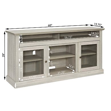 Trikiousd Contemporary TV Media Stand with Open & Closed Storage for TVs Up to 65"