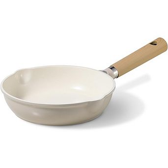 Zoulao 8" Ceramic Nonstick Frying Pan, Induction Compatible, Taupe.