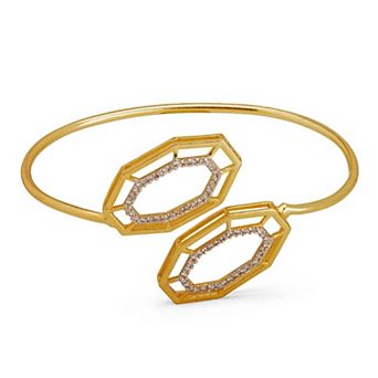 Adjustable Gold-plated Syra Bracelet with Cubic Zirconia by Dhwani Bansal