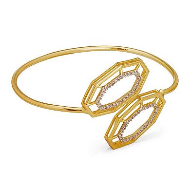 Adjustable Gold-plated Syra Bracelet with Cubic Zirconia by Dhwani Bansal