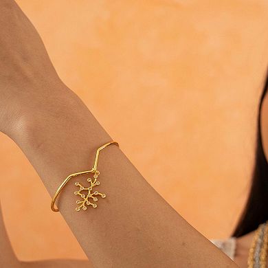 Adjustable Gold-plated Syra Bracelet with Cubic Zirconia by Dhwani Bansal