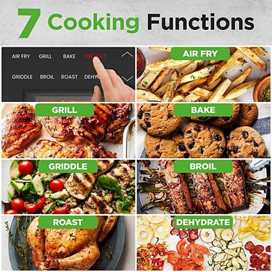 NutriChef Indoor Smokeless Grill Smart Grill & Air Fryer with 7 Cooking Functions