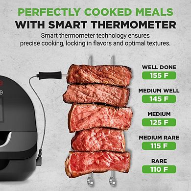 NutriChef Indoor Smokeless Grill Smart Grill & Air Fryer with 7 Cooking Functions