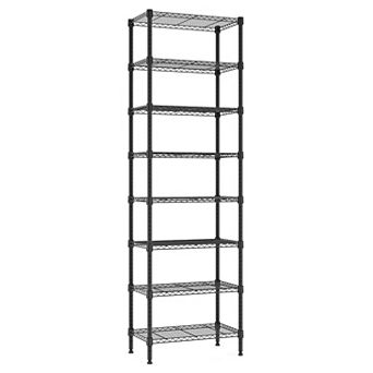 8 tier Metal Wire Storage Rack 2000 lbs Adjustable Shelf Unit Black 13.8 D 23.6 W 79.5 H 1 pc