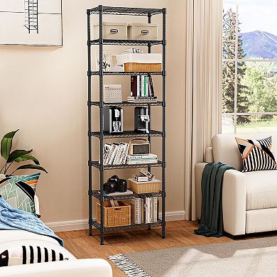 8 Tier Metal Wire Storage Rack 2000 lbs Adjustable Shelf Unit Black 13.8 D 23.6 W 79.5 H 1 Piece