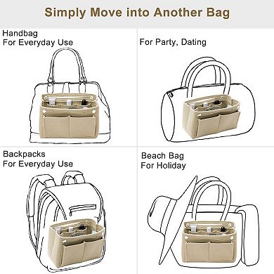 Felt Handbag Insert Organizer