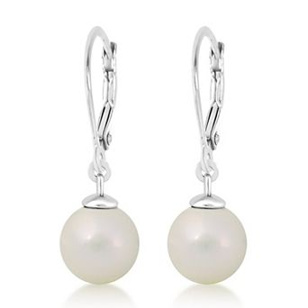 Kids Pearl Earrings for Girls Hypoallergenic Kids Earrings with Sterling Silver Leverbacks