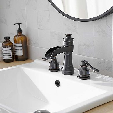 Classic Retro 8 in Widespread Double Handle Bathroom Faucet
