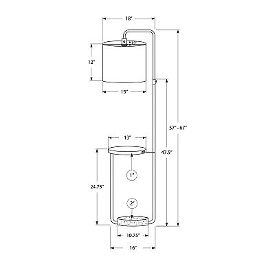 Lighting Floor Lamp USB Port Brass Metal Beige Shade Contemporary
