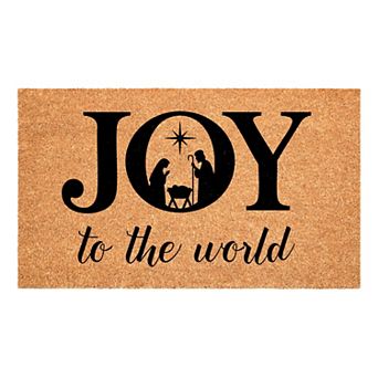 HomeRoots 17" X 29" Brown And Black Christmas Outdoor Coir Door Mat