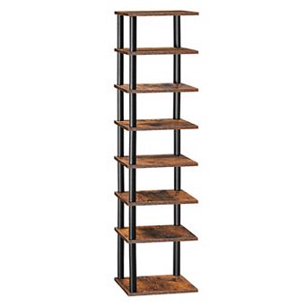 8 Pair Vertical Shoe Rack 8 tier Narrow Shoe Shelf 11 x 11 x 53 Inch for Closet Entryway