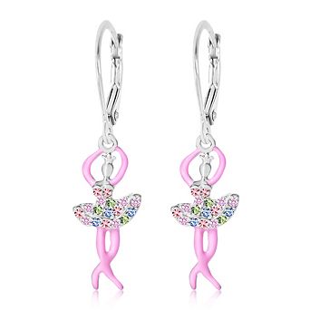 Girls Ballerina Earrings - Hypoallergenic Kids Earrings with Surgical Titanium Screwbacks