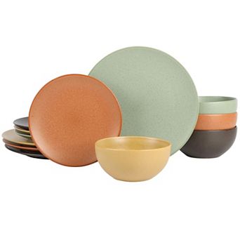 Gibson Elite Capetown Assorted Color Reactive Glaze Round Stoneware Dinnerware Set