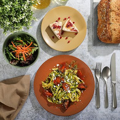 Gibson Elite Capetown Assorted Color Reactive Glaze Round Stoneware Dinnerware Set