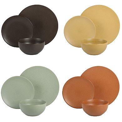 Gibson Elite Capetown Assorted Color Reactive Glaze Round Stoneware Dinnerware Set