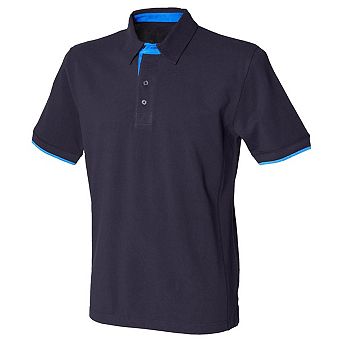 Front Row Mens Contrast Pique Polo Shirt