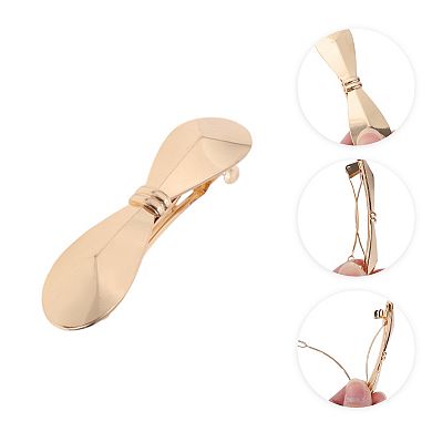 Bow Tie Shape Hair Clips for Home Gold Tone 1 Pc
