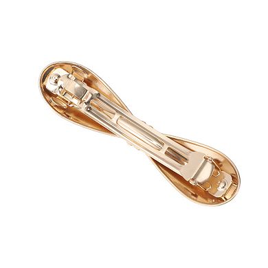Bow Tie Shape Hair Clips for Home Gold Tone 1 Pc