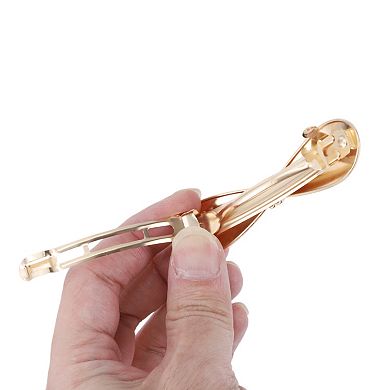 Bow Tie Shape Hair Clips for Home Gold Tone 1 Pc