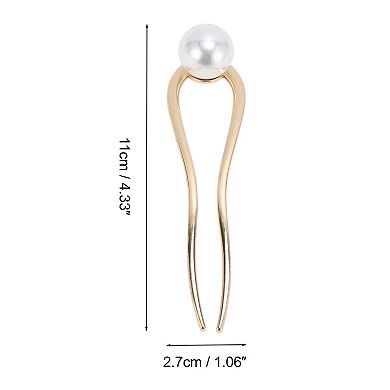 4.33"x1.06" U-shaped Decorative Hairpin for Women 1 Pc