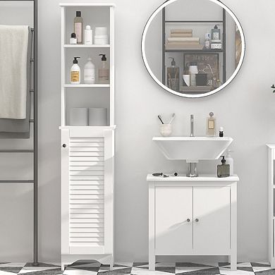 Storage Cabinet with Shelves, Narrow Cabinet for Bathroom or Bedroom