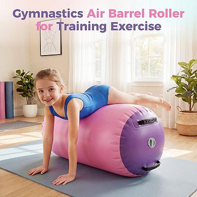 Inflatable Air Roller for Gymnastics Training, Tumbling Barrel for Kids Junior Gymnasts Yoga