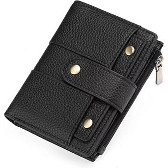 Small Women's Wallet Ladies Credit Card Holder with 4 ID Windows & Zip Coin Pocket RFID Blocking